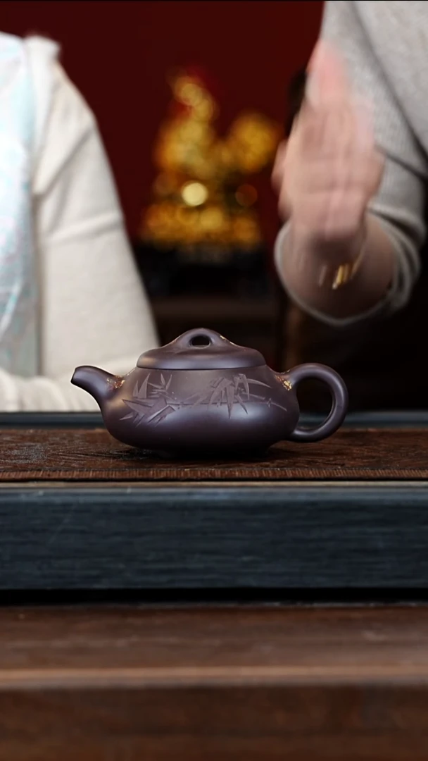 宜兴紫砂ZCP 黑墩头 汉棠石瓢