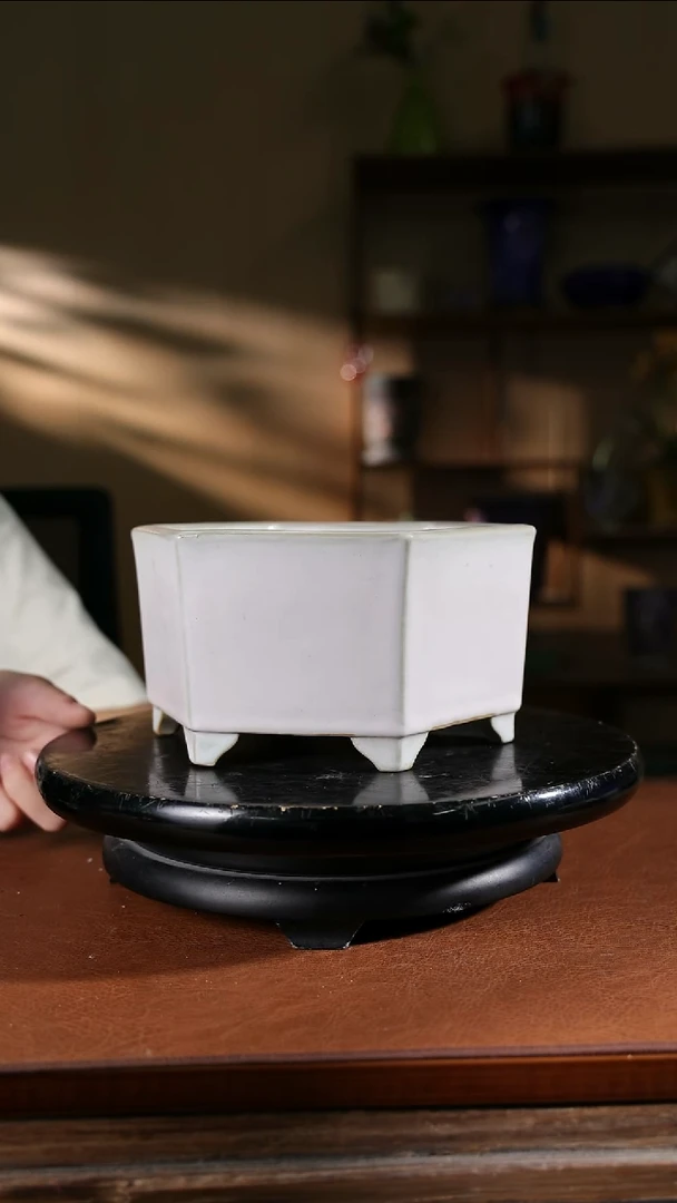 六角盆 白 随机发货