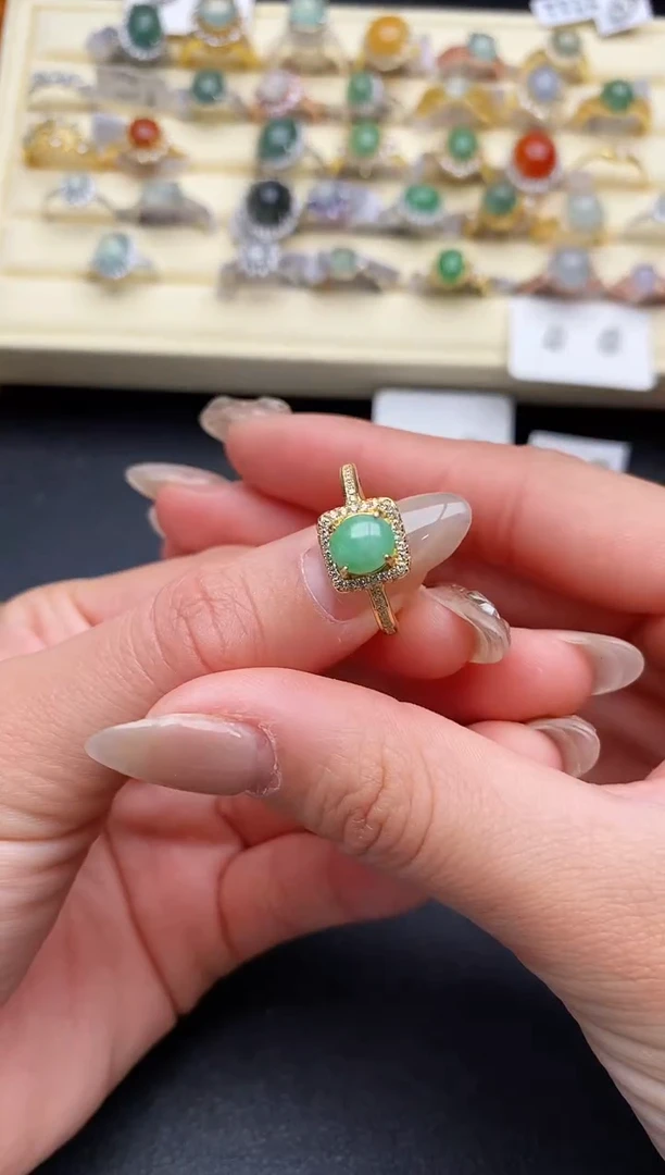 【闪购商品】翡翠戒指银S925镶嵌11111111+6