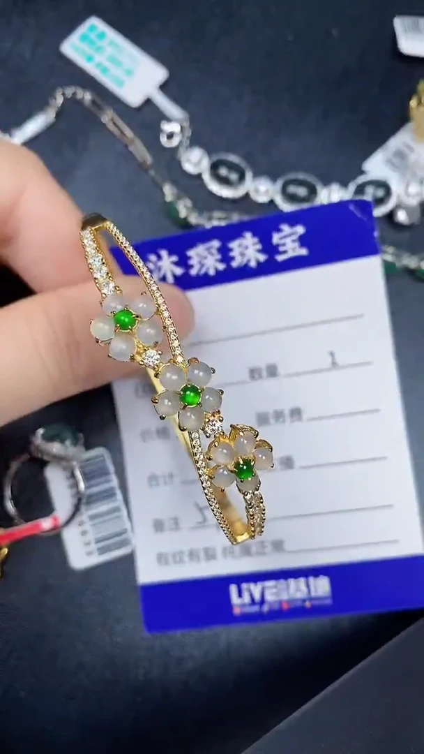 银S925镶嵌戒指翡翠5700