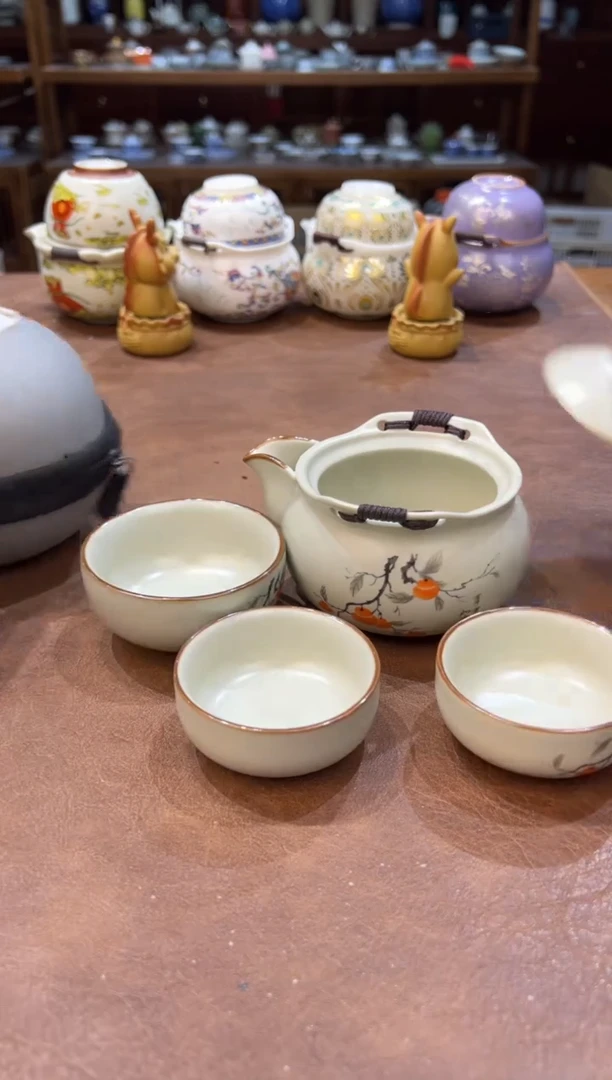 真的很便宜超好看会开片的旅行茶具