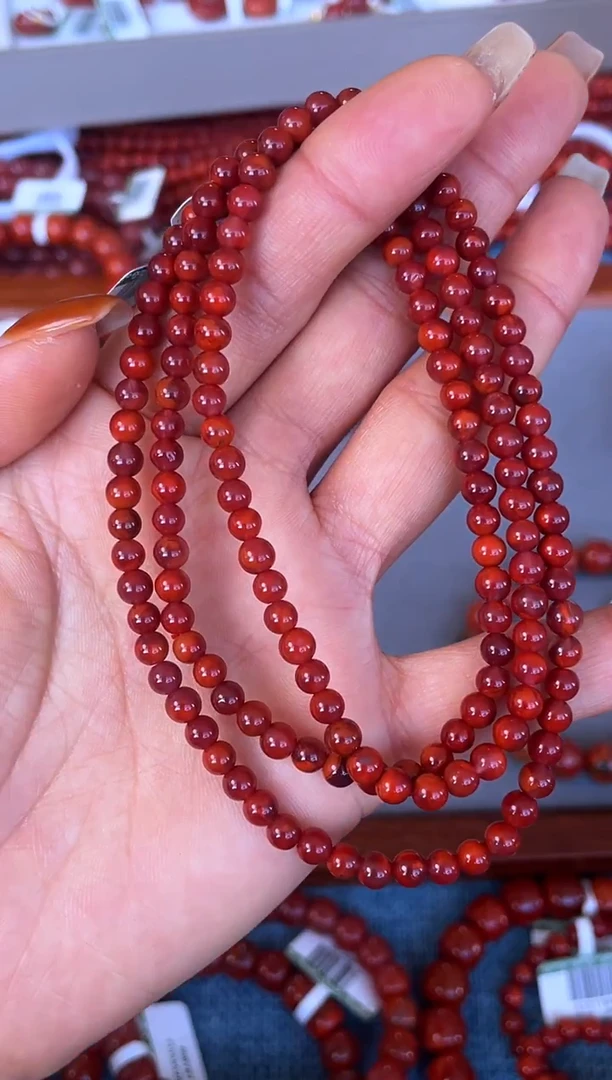 未镶嵌手串南红玛瑙N29凉山瓦西料原矿牛血红多圈