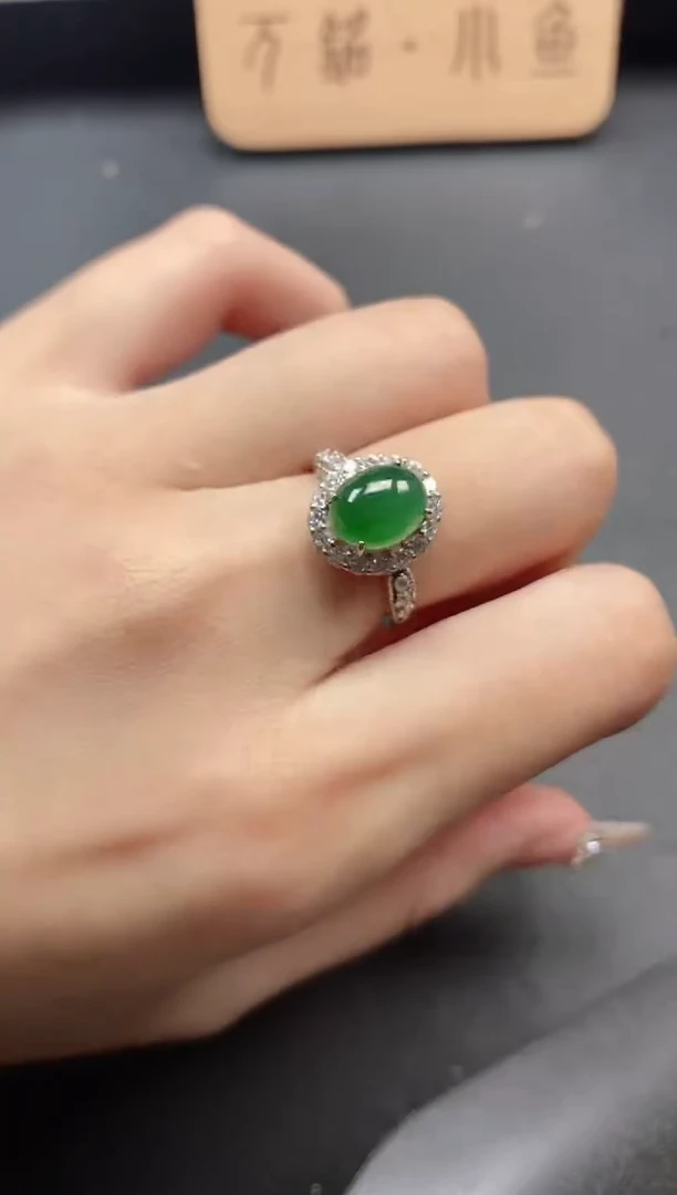 银S925镶嵌戒指翡翠51151