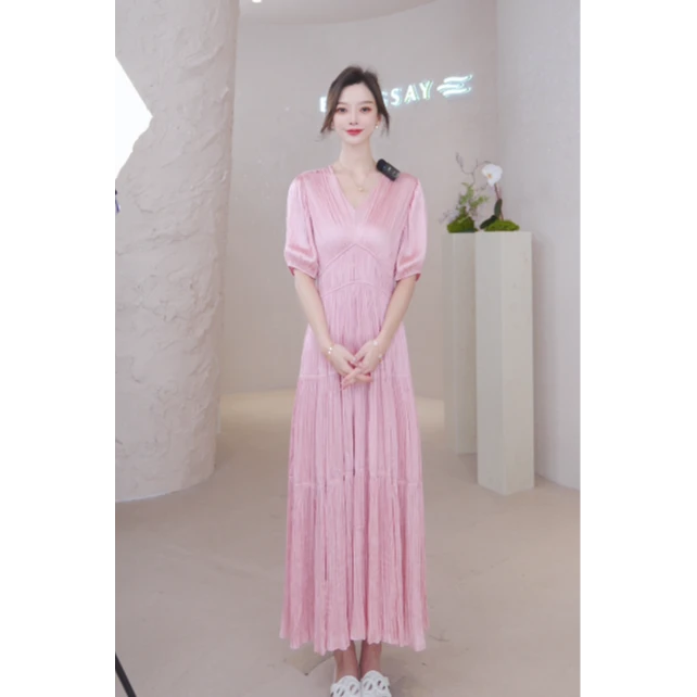 ELLASSAY歌力思2025夏季新款百搭系收腰长款连衣裙女EWB362Y06600