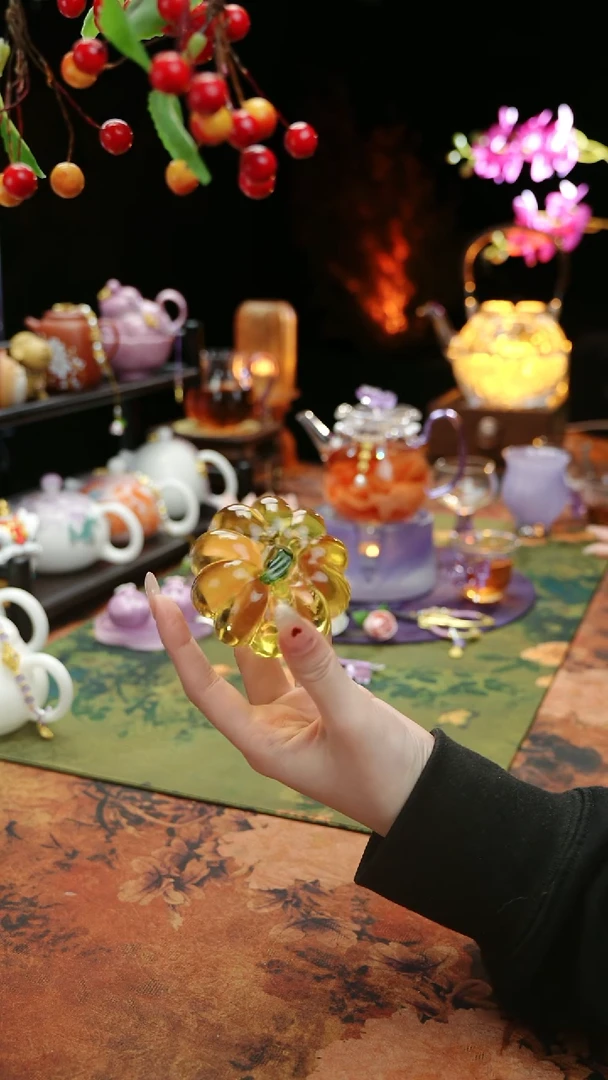 【闪购商品】水晶玻璃南瓜盖置摆件