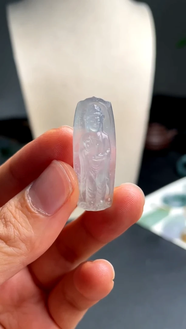 未镶嵌定制翡翠毛货观音
