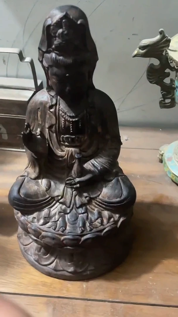 【闪购商品】木木雕新年快乐香木摆件