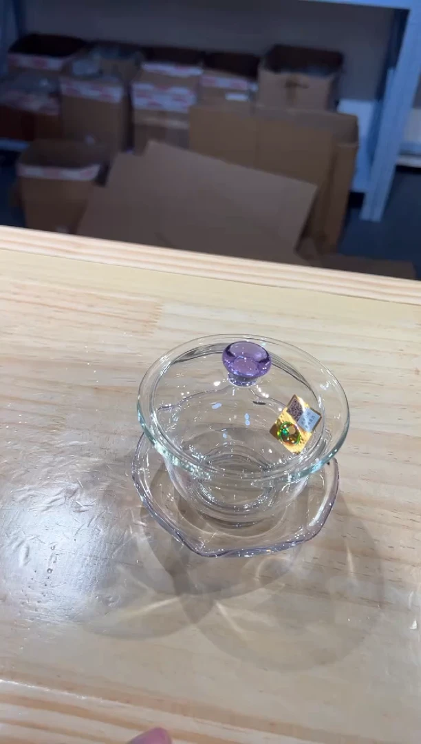 禾器-禅语盖碗-浅紫色