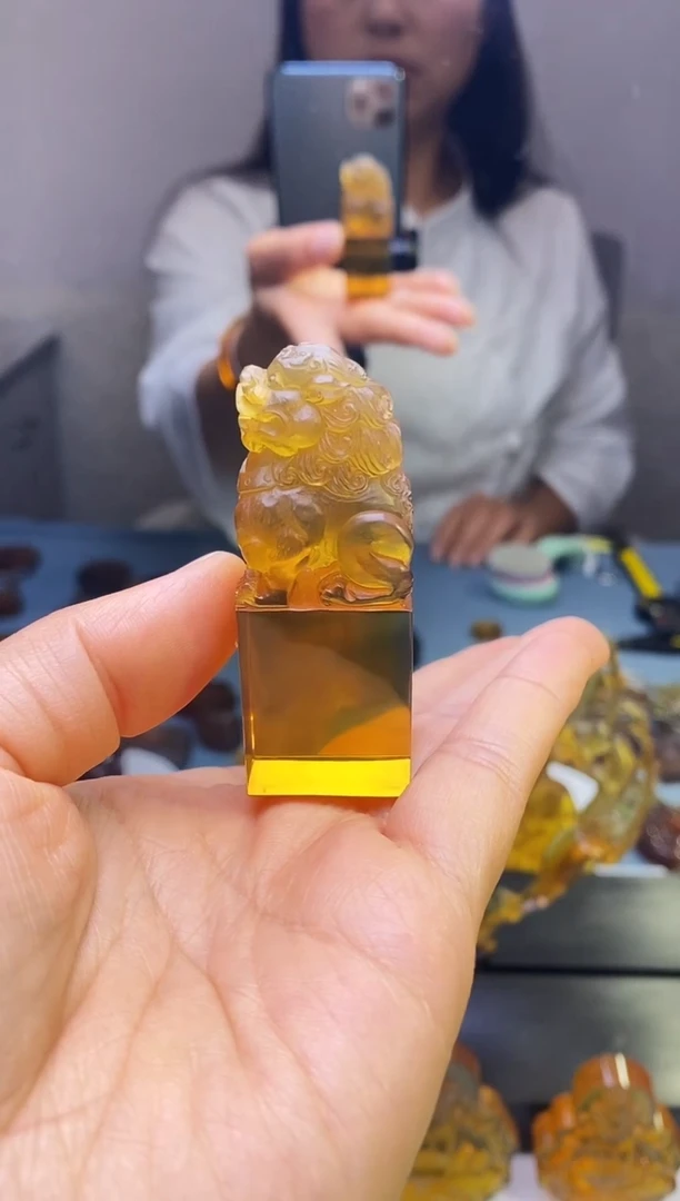 【闪购商品】琥珀颈饰未镶嵌HP101-59（狮子印章）