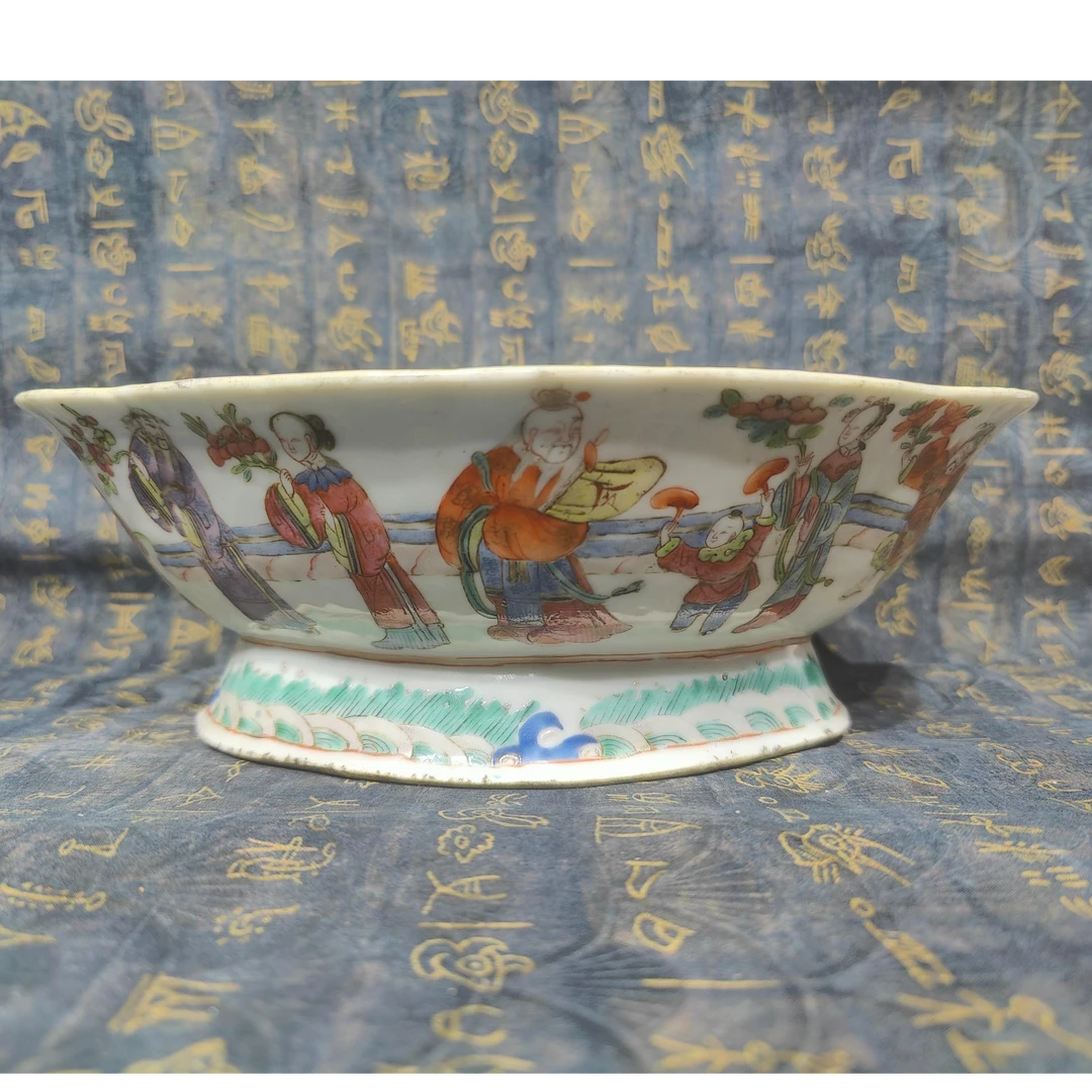 408 清同治 粉彩十二花神果盘-666