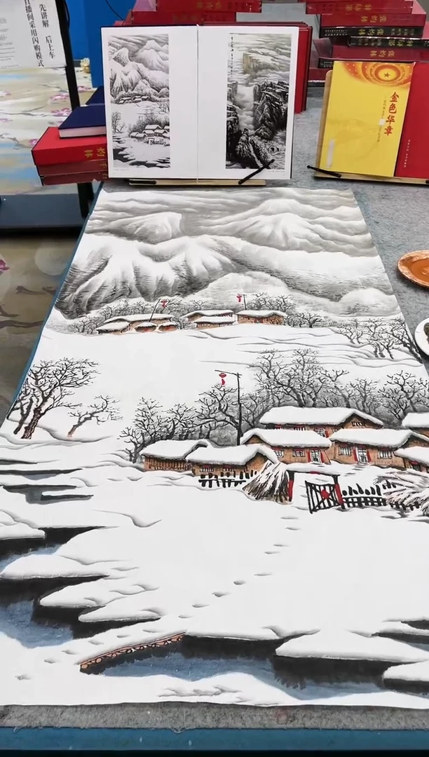 【闪购商品】国画张-现场创作四尺雪景/无框/W