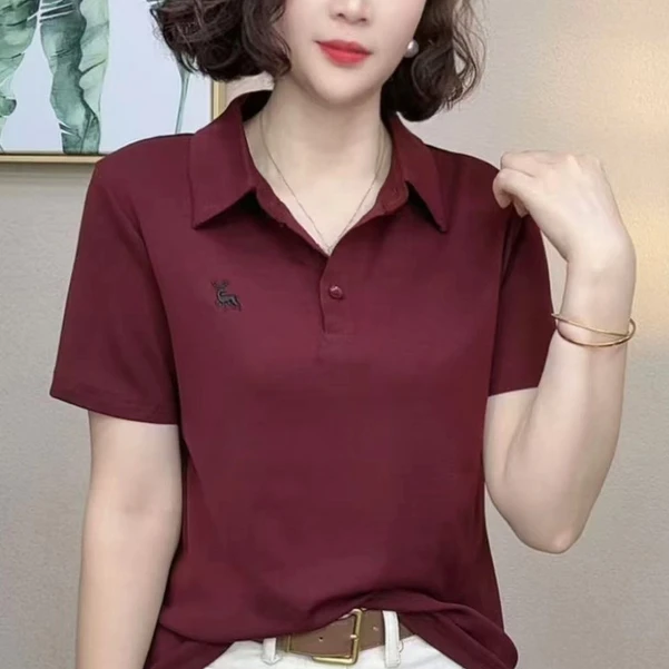 妈妈装新款洋气百搭短袖减龄显瘦女气质休闲女T恤上衣