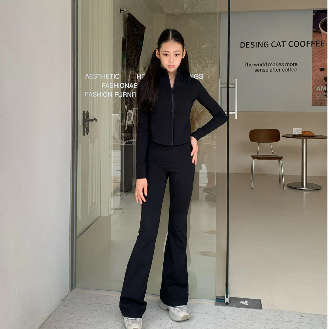 雪妈ESTAR独家定制小艺考舞蹈生加绒高弹立领两件套瘦长版