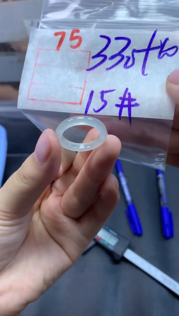 未镶嵌定制翡翠戒圈15#340毛货需精细抛光