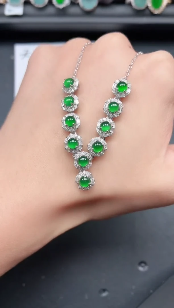 翡翠戒指银S925镶嵌1111