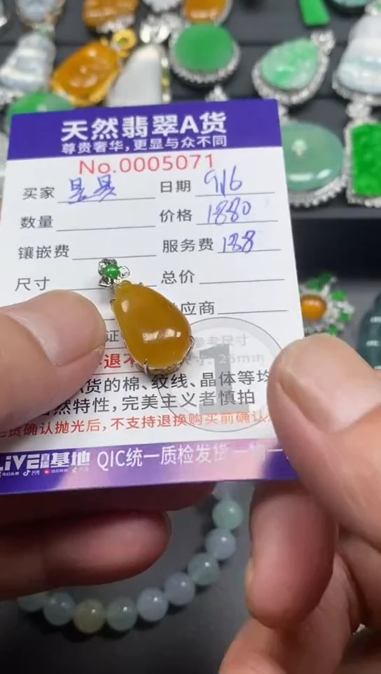 颈饰18K金镶嵌翡翠翡翠