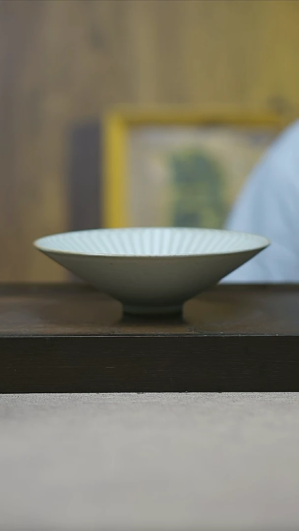 摆件景德镇7英寸雅菊斗笠碗