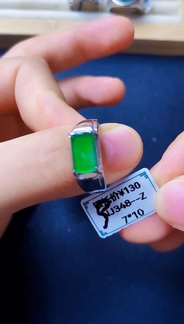 银S925镶嵌戒指翡翠222222