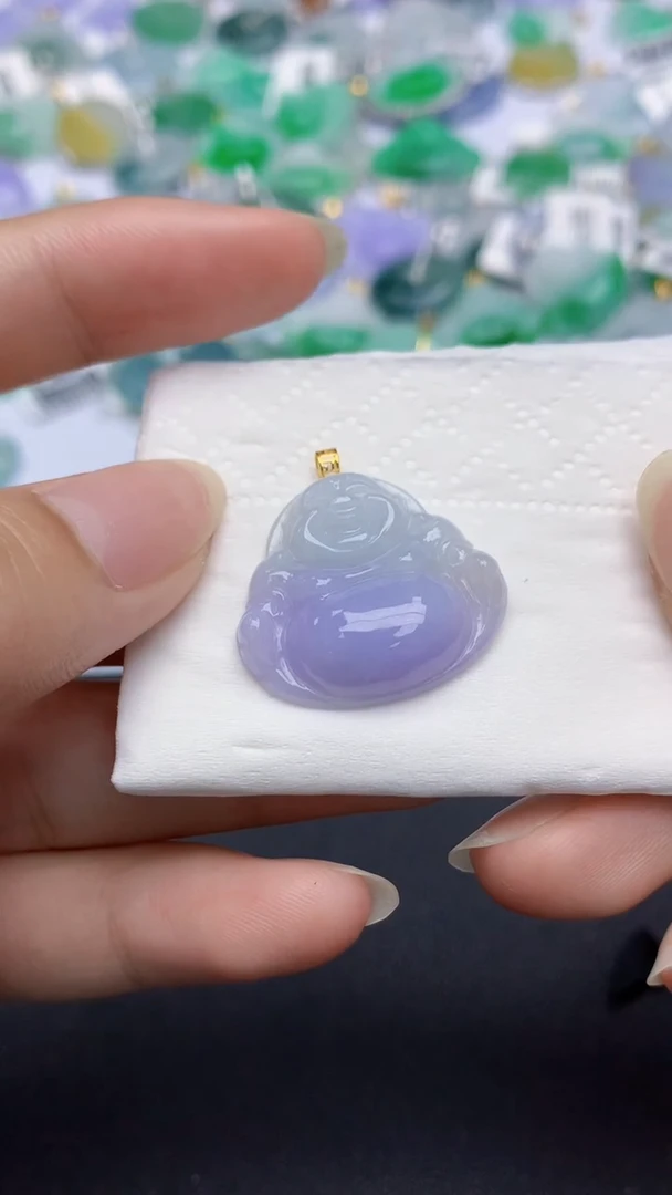 翡翠18K金镶嵌颈饰天然缅甸a货翡翠百元以上9元证书费自理