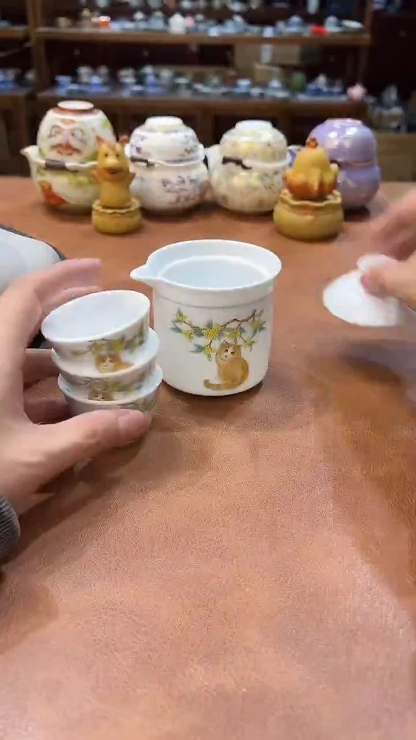 真的很便宜会开片的旅行茶具`1