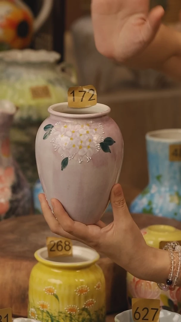 陶瓷172景德镇设计师手作花器摆件侘寂风