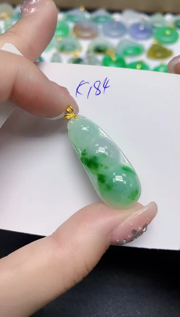 颈饰18K金镶嵌翡翠天然缅甸翡翠A货翡翠百元以上9元证书费自理