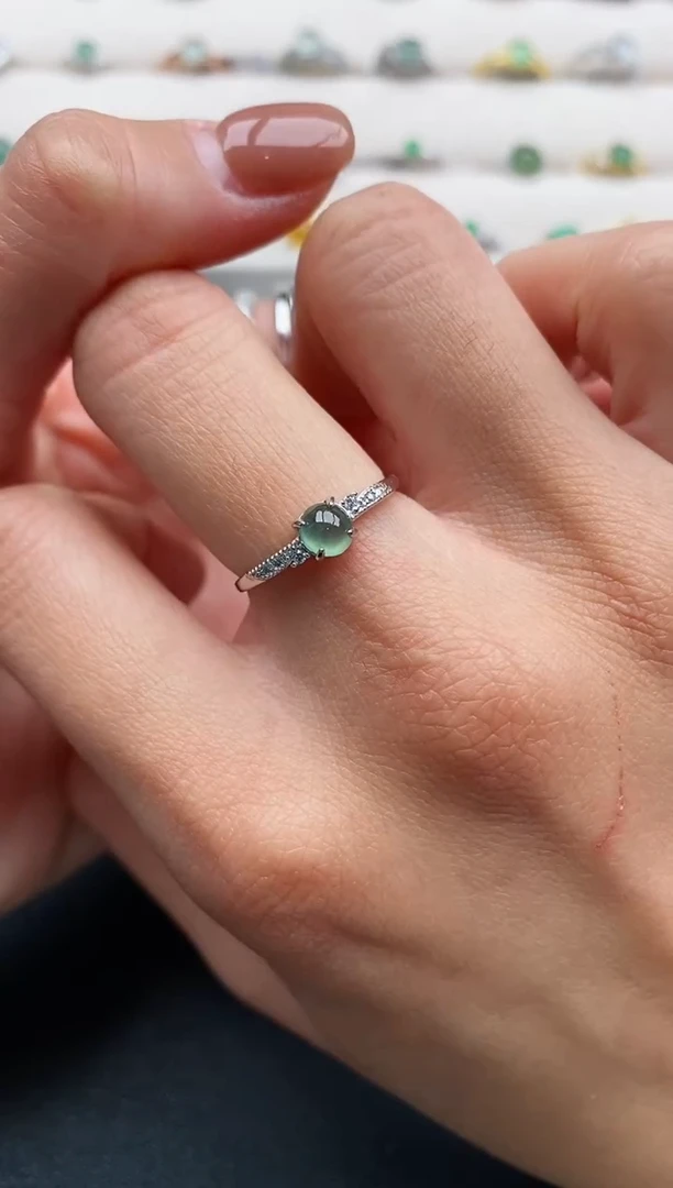 银S925镶嵌戒指翡翠33333333+5