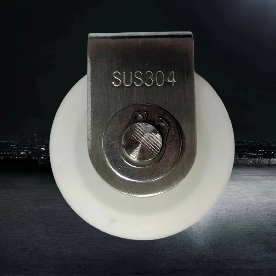 不锈钢尼龙定位滑轮带轴承轮h型v型U型槽轮轨道轮子推拉门窗静音