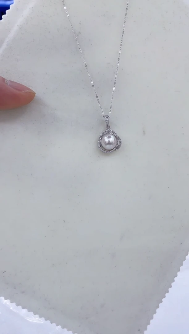 颈饰银S925镶嵌海水珍珠