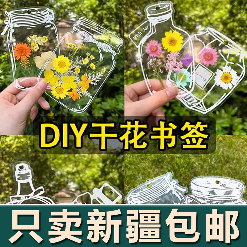 新疆包邮干花书签植物标本塑封膜秋天收集枫叶手工diy材料透明树