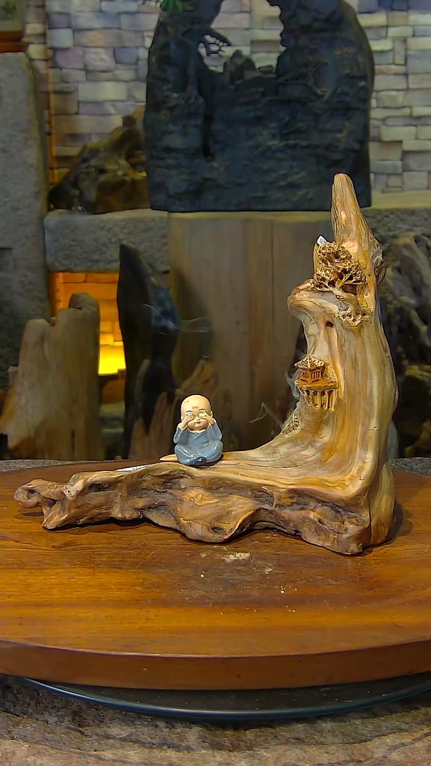 木太行崖柏山水摆件