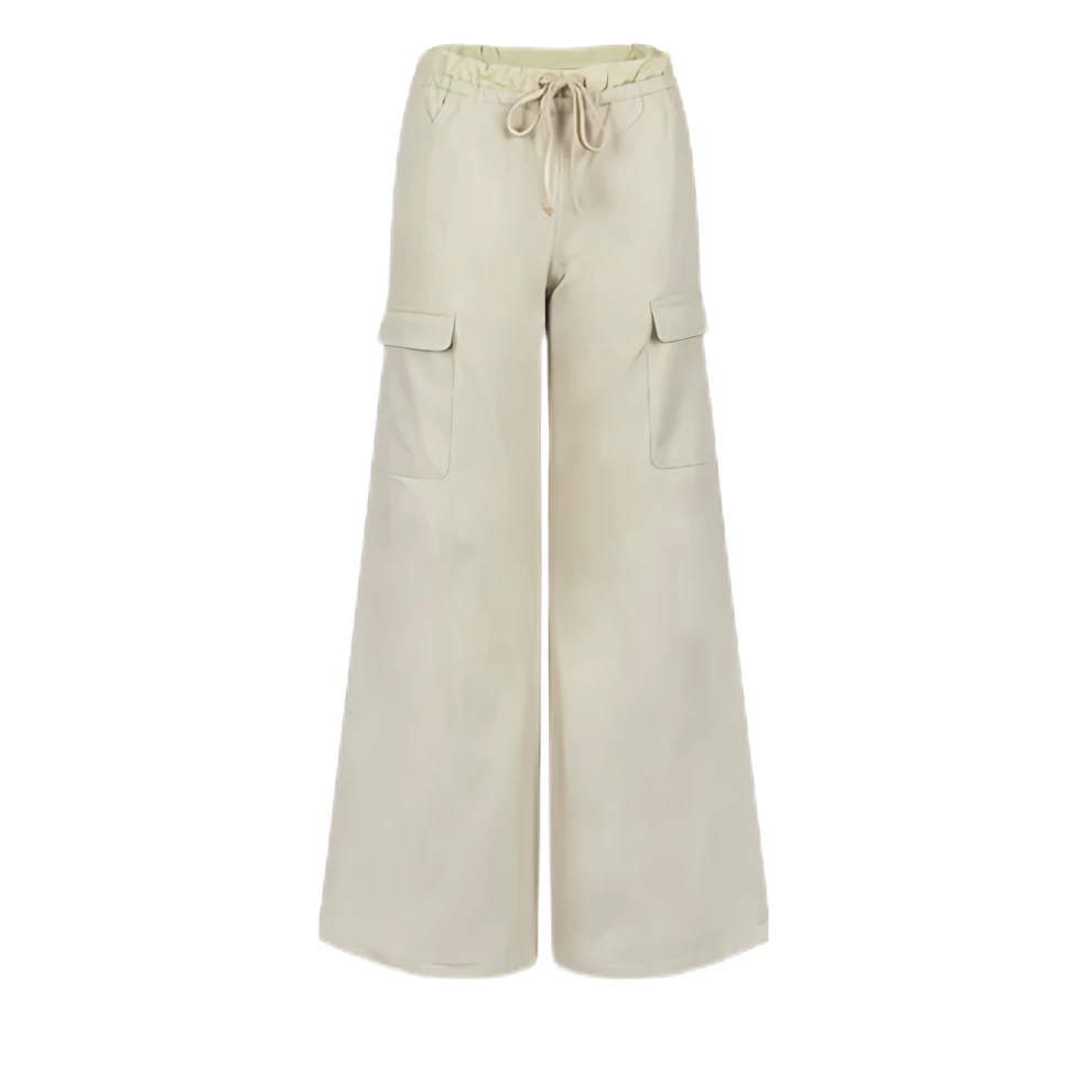 【安-甜裤少女】新款腰头网纱拼接宽松直筒工装裤休闲低腰长裤女