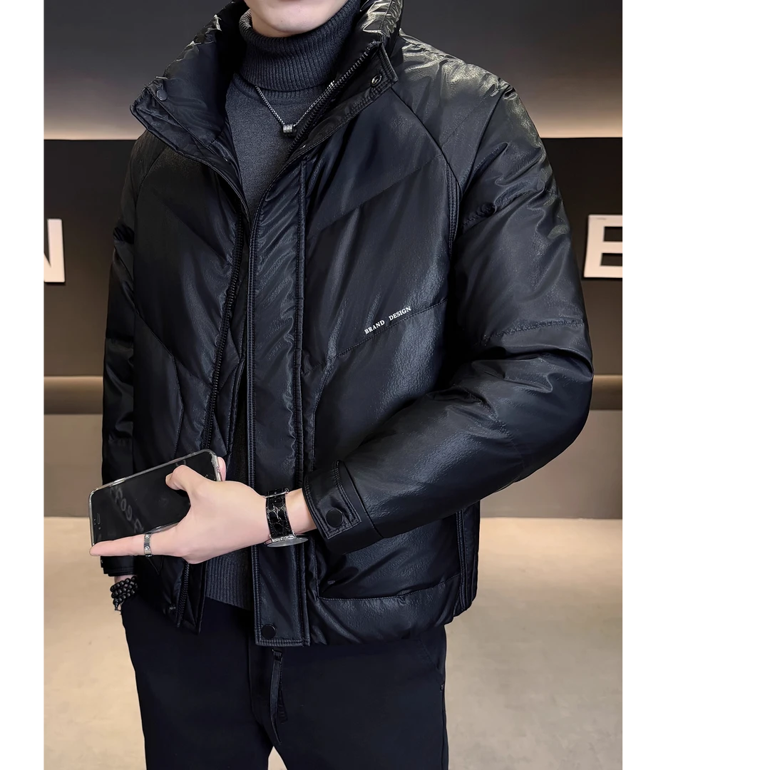 轻奢轻薄羽绒服男秋冬2026新款短款潮牌立领加厚防寒高端内胆外套