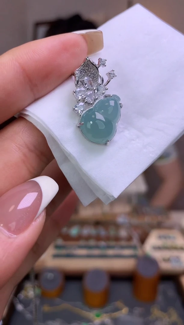 翡翠银S925镶嵌吊坠(不含链)吊坠