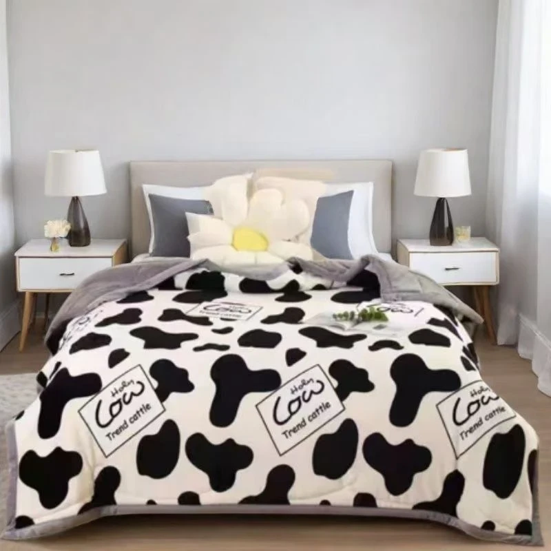 免费试睡15天 2024奶牛款牛奶绒被子单人加厚双面绒1.5*2m