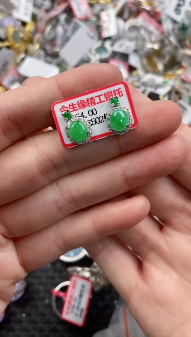 银S925镶嵌戒指翡翠2222----9