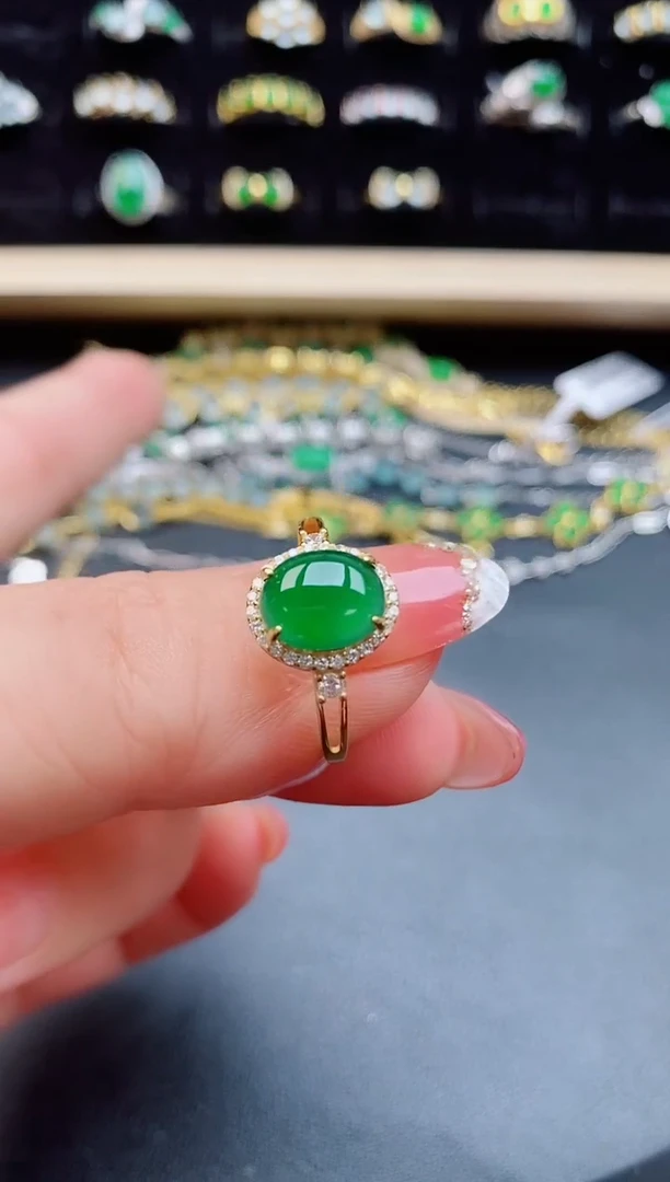 【闪购商品】翡翠戒指银S925镶嵌50805