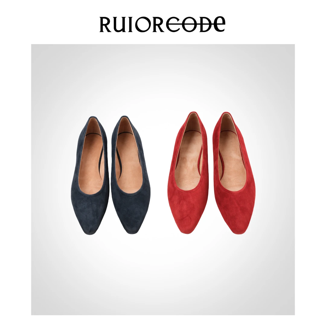 【RUIORCODE】反绒羊皮尖头低跟鞋 理性消费