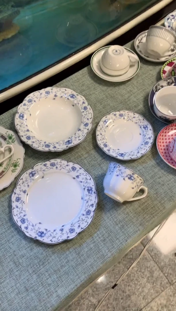 瓷片陶瓷原单CC020餐具四件套