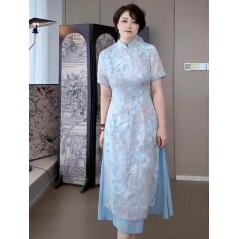 【U.M】旗开得胜烧花工艺新中式连衣裙