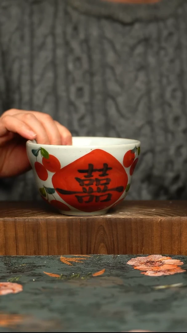 杯釉下彩手工手绘同款陶器