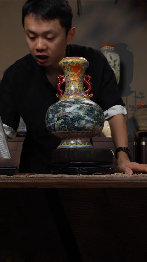 摆件WN问泥景德镇陶瓷花瓶摆件