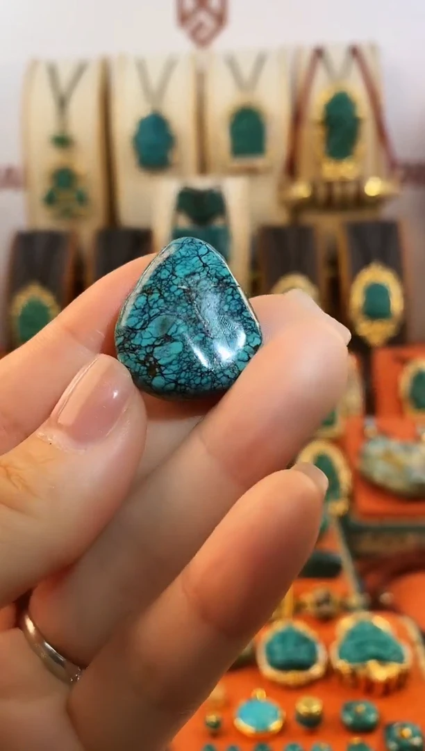 未镶嵌绿松石.网花 单颗