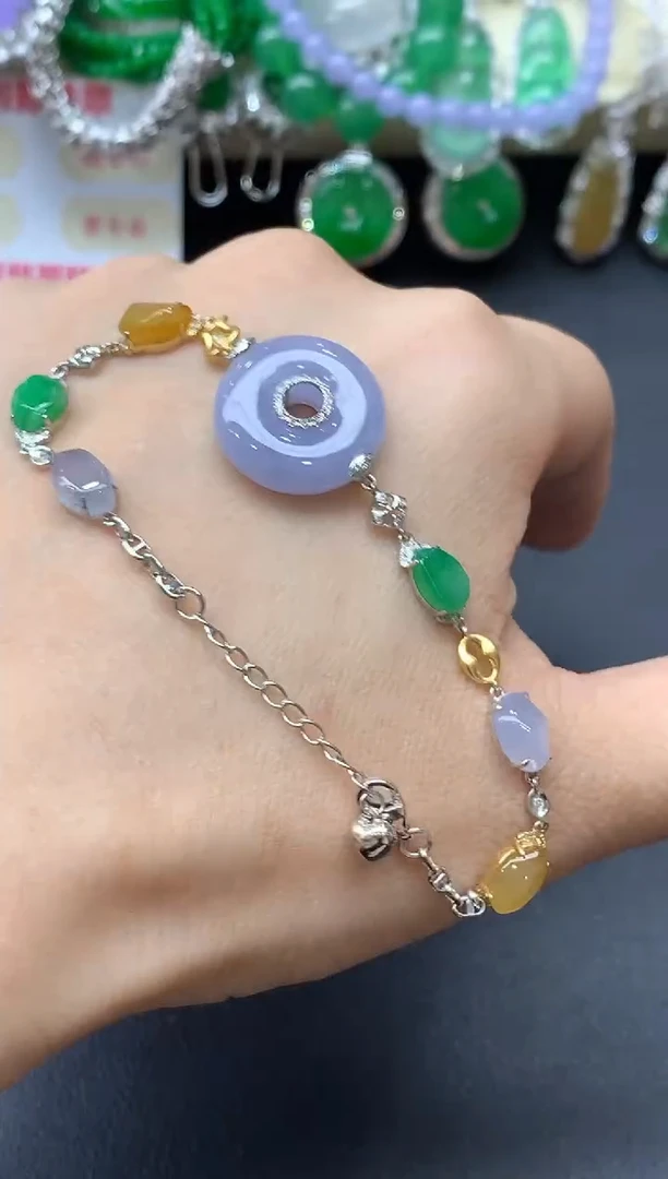 18K金镶嵌手链翡翠521-中国好珍宝