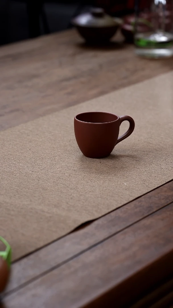 茶壶紫砂清水泥带把手小杯