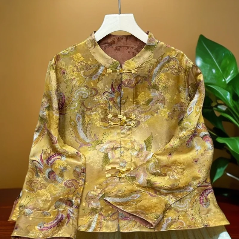 619【金凤凰】新中式香云纱气质百搭上衣减龄外套