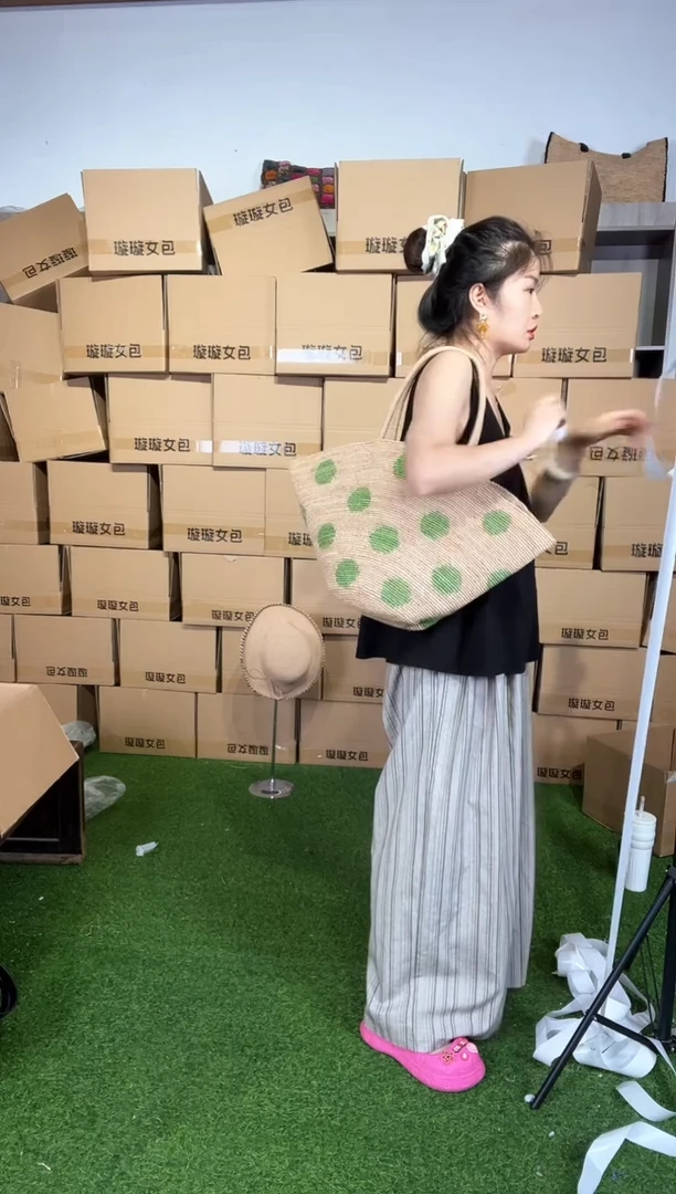 拉菲草手工编织包包140