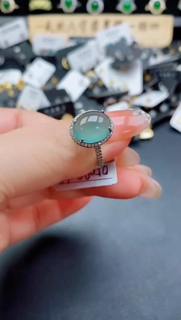 银S925镶嵌戒指翡翠508