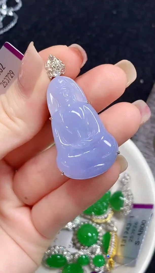 吊坠(不含链)18K金镶嵌翡翠YS多样性发其一