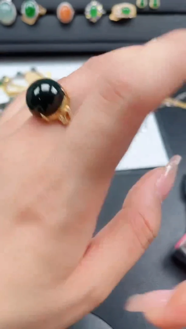 翡翠戒指银S925镶嵌423423